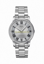 Mido Watches : M010.408.11.033.09 Automatic Chronometer Silver Dial Roman Numerals Date Stainless Steel Men Watch