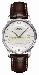 Mido Watches : M010.408.16.037.10 Automatic Chronometer Silver Gray Dial Stainless Steel Case With Brown Leather Strap Men Watch
