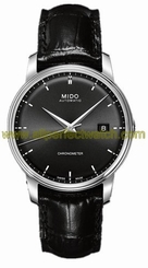 Mido Watches : M010.408.16.051.20 Automatic Chronometer Black Dial Stainless Steel Case With Black Leather Strap Men Watch