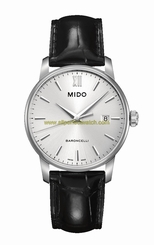 Mido Watches : M013.410.16.031.00 Quartz Silver Dial Date Black Leather Men Watch
