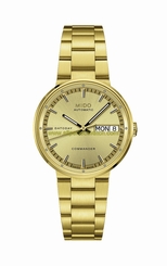 Mido Watches : M014.230.33.021.00 Automatic Gold Dial Day Date Shock Resistance Gold Tone Stainless Steel Women Watch