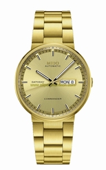 Mido Watches : M014.430.33.021.00 Automatic Gold Dial Day Date Shock Resistance Gold Tone Stainless Steel Men Watch