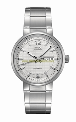 Mido Watches : M015.431.11.037.00 Automatic Chronometer Silver Dial Day Date Shock Resistance Stainless Steel 39mm Men Watch