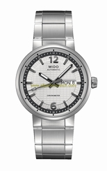 Mido Watches : M015.431.11.037.09 Automatic Chronometer Silver Black Dial Day Date Shock Resistance Stainless Steel 39mm Men Watch