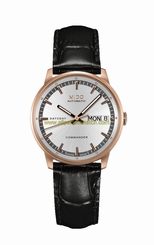 Mido Watches : M016.230.36.031.00 Automatic Silver Dial Day Date PVD Rose Gold Coating Bezel Black Leather Women Watch