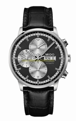 Mido Watches : M016.414.16.061.00 Automatic Chronograph Day Date Shock Resistance Black Leather Men Watch