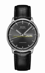 Mido Watches : M016.430.16.061.22 Automatic Black Dial Day Date Shock Resistance Black Leather Men Watch