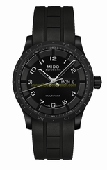 Mido Watches : M018.430.37.052.00 Automatic Black Dial Day Date Shock Resistance Black Rubber Men Watch
