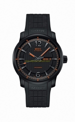 Mido Watches : M019.631.37.057.00 Automatic Chronometer Black Dial Day Date Black Rubber Men Watch