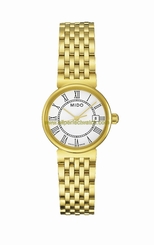 Mido Watches : M2130.3.26.1 Quartz White Dial Roman Numerals Date Gold Tone Stainless Steel Women Watch