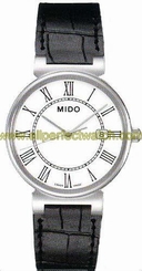 Mido Watches : M2130.4.26.4 White Dial Black Leather Women Watch