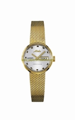 Mido Watches : M7169.3.71.1 Automatic Silver Dial Day Date Shock Resistance PVD Gold Coating Stainless Steel Women Watch