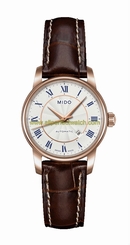 Mido Watches : M7600.2.21.8 Automatic Roman Numerals Dial Date Brown Leather Women Watch