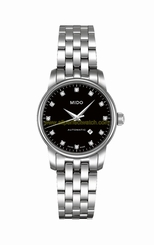 Mido Watches : M7600.4.68.1 Automatic Black Dial Diamond Date Shock Resistance Stainless Steel Women Watch