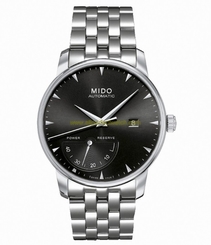 Mido Watches : M8605.4.18.1 Automatic Power Reserve Black Dial Stainless Steel Case Silver Stainless Steel Bracelet Men Watch