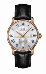 Mido Watches : M8608.3.21.4 Automatic Roman Numerals Small Second Date Dial Black Leather Men Watch