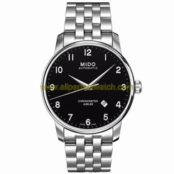 Mido Watches : M8690.4.18.1 Automatic Chronometer Jubilee Black Dial Stainless Steel Case With SIlver Stainless Steel Bracelet Men Watch