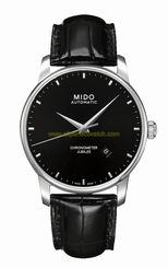 Mido Watches : M8690.4.78.4 Automatic Chronometer Black Dial Date Shock Resistance Black Leather Men Watch