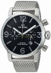 TW Steel Watches : MB13 Black Dial Chronograph Date Stainless Steel Men Watch