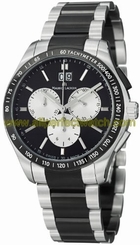 Maurice Lacroix Watches : MI1028-SS002-331 Quartz Date Chronograph Black Dial Two Tone Stainless Steel Men Watch