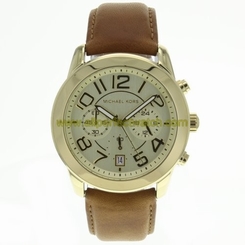 Michael Kors Watches : MK2251 Quartz Dial Gold with three hand movement, date window and sub dial chronograph Women Watch
