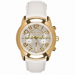 Michael Kors Watches : MK2288 Quartz Chronograph Dial Date White Leather Women Watch