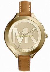 Michael Kors Watches : MK2326 Quartz Gold Dial Brown Leather Women Watch