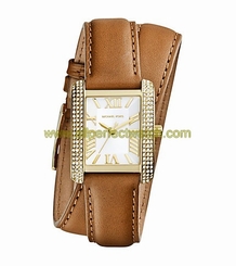 Michael Kors Watches : MK2360 Quartz Silver Dial Brown Leather Women Watch
