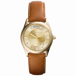Michael Kors Watches : MK2374 Quartz Analog Day Date Brown Leather Women Watch
