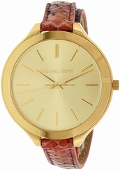 Michael Kors Watches : MK2390 Gold Dial Leather Women Watch