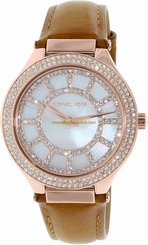 Michael Kors Watches : MK2421 Mother Of Pearl Crystal-set Dial Fixed Rose Gold-tone Set With Crystals Band Women Watch
