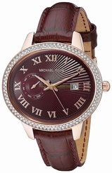 Michael Kors Watches : MK2430 Red Dial Stainless Steel Band Women Watch