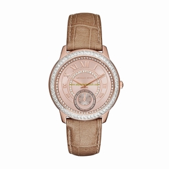 Michael Kors Watches : MK2448 Rose Gold Dial Leather Women Watch
