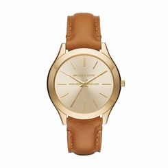 Michael Kors Watches : MK2465 Gold Dial Leather Women Watch