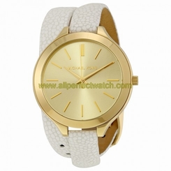 Michael Kors Watches : MK2477 Quartz Analog White Leather Wrap Women Watch