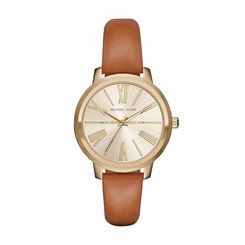 Michael Kors Watches : MK2521 Gold Dial Leather Women Watch