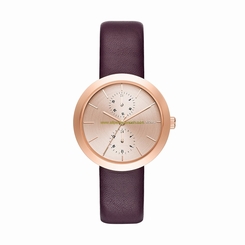 Michael Kors Watches : MK2575 Rose Gold Dial Leather Women Watch