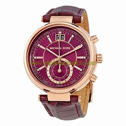 Michael Kors Watches : MK2580 Purple Dial Leather Band Men Watch