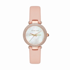 Michael Kors Watches : MK2590 Quartz Mother Of Pearl Dial Pink Leather Women Watch