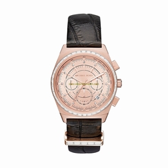 Michael Kors Watches : MK2616 Quartz Chronograph Date Black Leather Women Watch