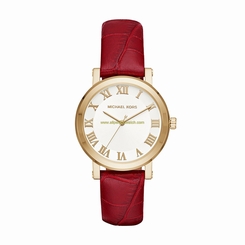 Michael Kors Watches : MK2618 White Dial Leather Women Watch