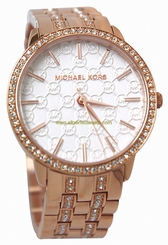 Michael Kors Watches : MK3183 Quartz White Dial Crystal Bezel Rose Gold Tone Stainless Steel Women Watch