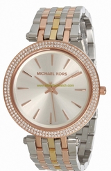Michael Kors Watches : MK3203 Quartz Silver Dial Crystal Bezel Three Tone Stainless Steel Women Watch