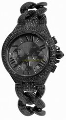 Michael Kors Watches : MK3249 Quartz Chronograph Date Crystal Bezel Black Stainless Steel Women Watch