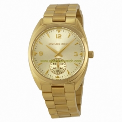 Michael Kors Watches : MK3344 Quartz Champagne Dial Gold Tone Stainless Steel Unisex Watch