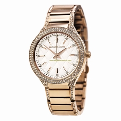 Michael Kors Watches : MK3348 White Dial Fixed Rose Gold Set With Crystals Band Women Watch
