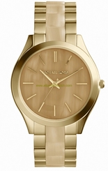 Michael Kors Watches : MK4285 Quartz Gold Dial Gold Tone Stainless Steel Resin Women Watch