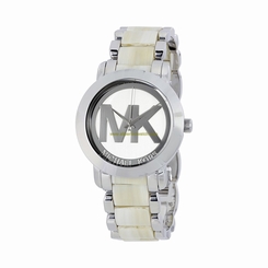 Michael Kors Watches : MK4304 Quartz Anlog Stainless Steel and Beige Acrylic Women Watch