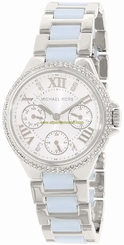 Michael Kors Watches : MK4306 Silver Dial Fixed Stainless Steel Set With Crystals Band Women Watch