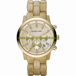 Michael Kors Watches : MK5217 Quartz Chronograph Beige Plastic Women Watch